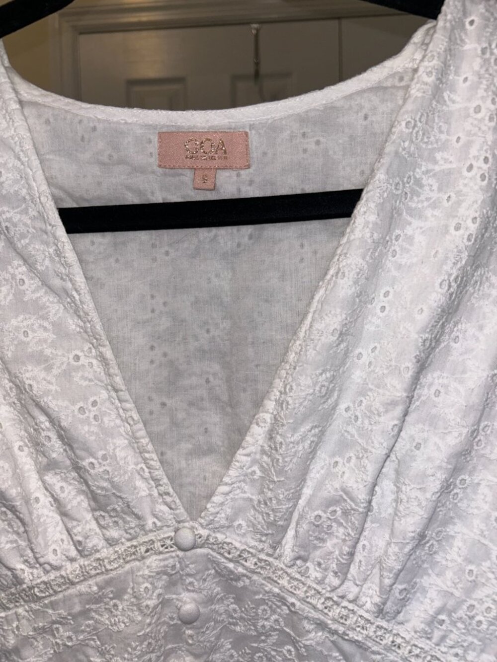 White Summer Dress with Bell Sleeves - Picture 3 of 5